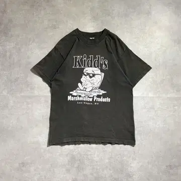 구제 의류 90s 아트 티셔츠 프린트 오니 페이드 블랙 싱글 스티치