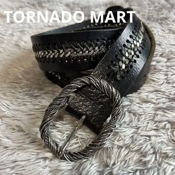 TORNADO MART 토네이도 마트 가죽 벨트 실버 체인 M