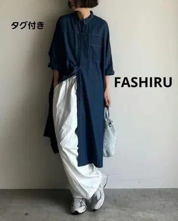 FASHIRU 파시루 [택 포함 새상품] 셔츠 원피스 돌먼 슬리브
