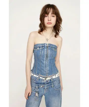 SLY METALIC FRONT ZIP 코르셋