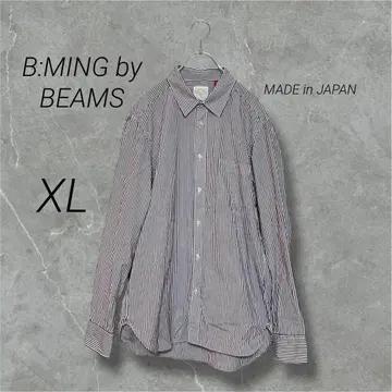 B:MING by BEAMS 빔즈 긴팔 스트라이프 셔츠 브라운 일본제