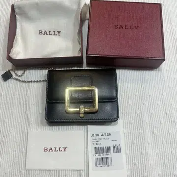 BALLY 가죽 코인 카드 케이스 코인 블랙 체인 스트랩 포함