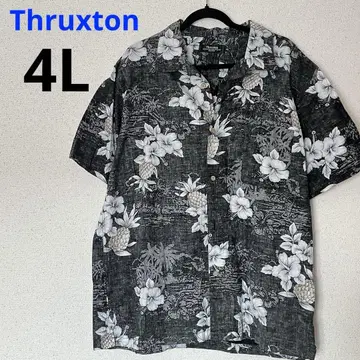 Thruxton 알로하 셔츠 패턴 셔츠 하이비스커스 파인 빅 4L
