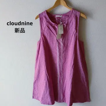 cloudnine 원피스 코튼 리본 넉넉한 핑크