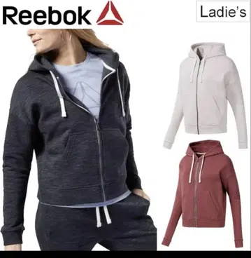 Reebok 풀집업 후드티 M 다크 그레이