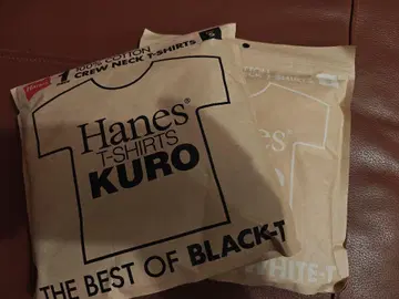 Hanes KURO 블랙과 화이트 티셔츠 100% 코튼