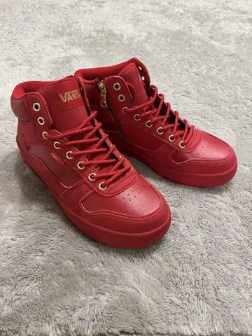VANS 레드 하이컷 스니커즈