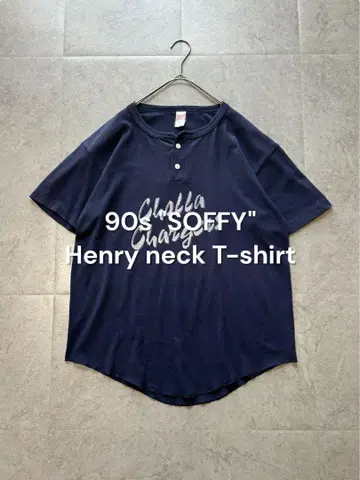90s USA제 SOFFE 헨리넥 티셔츠 넘버 싱글 스티치