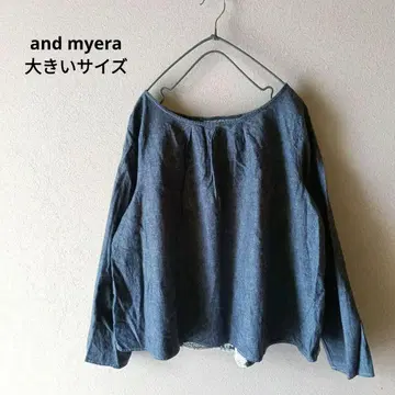 and myera 블라우스 코튼 린넨 자수 마가렛 꽃무늬
