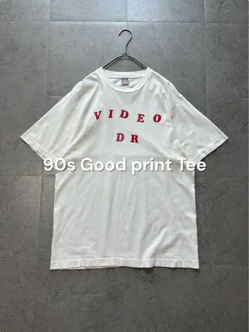 90s good print 메시지 티셔츠 크랙 싱글 스티치