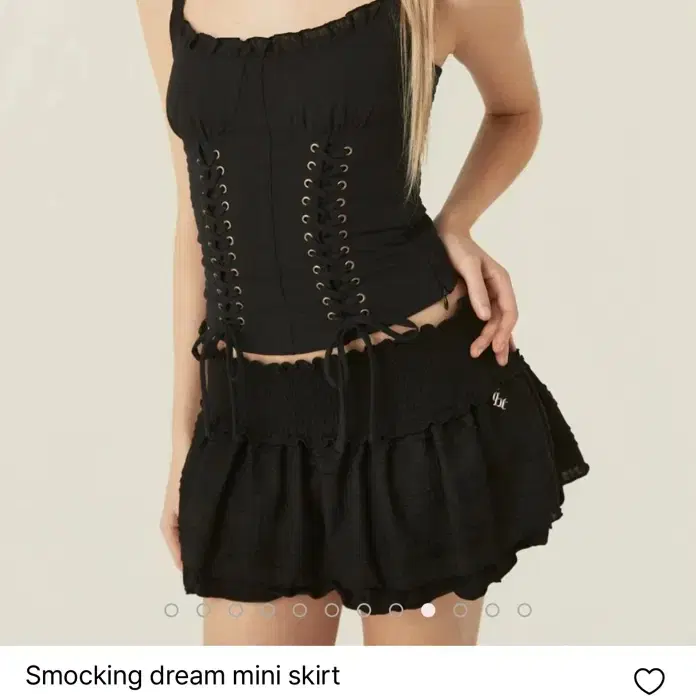 쓰리타임즈 smocking dream mini skirt M 블랙