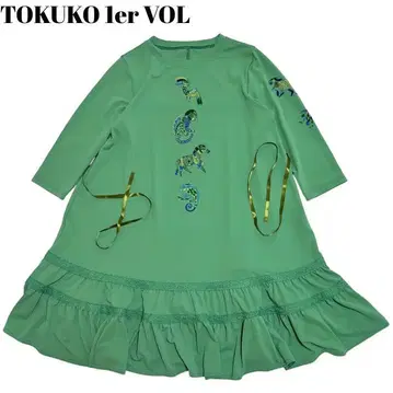 미사용 택 포함 TOKUKO 1er Vol 튜닉 티어드 자수