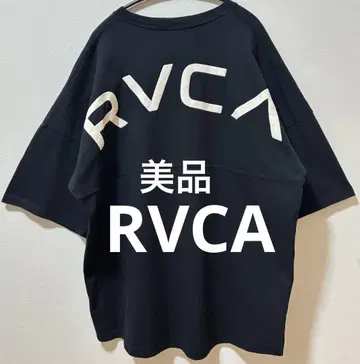새상품급 RVCA 루카 양면 브랜드 로고 헤비 웨이트 티셔츠 드롭 숄더