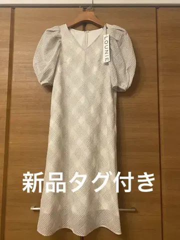 LOUNIE 체크 무늬 퍼프 슬리브 원피스