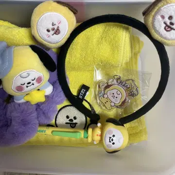 BT21 치미 타월 스크런치 머리띠 세트