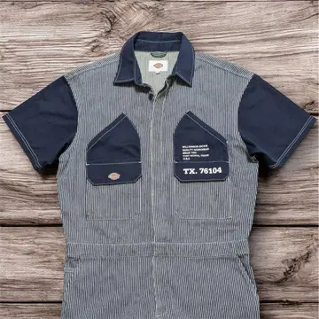 Dickies 디키즈 반팔 작업복 네이비 히코리 XL 빅 사이즈
