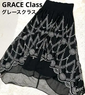 GRACE Class 그레이스 클래스 자수 플레어 롱 스커트 36