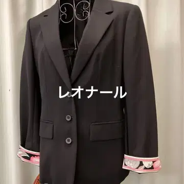 레오나르 테일러드 자켓 꽃무늬 트림 로고 버튼 11호
