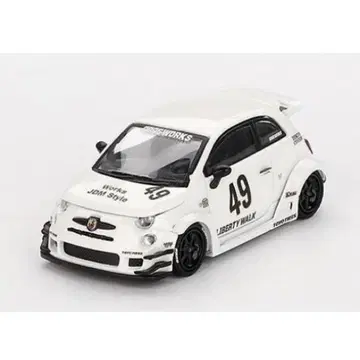 1/64 화이트 아바르트 595 왼쪽 핸들 미니 GT (Y232)