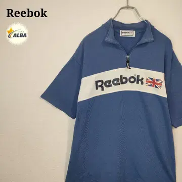 Reebok 리복 티셔츠 하프 지퍼 90s 빈티지 파랑 블루
