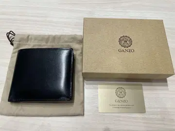 GANZO 블랙 동전 지갑이 있는 두겹 지갑 에이본 AVON
