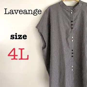 Laveange 라비앙제 [4L] 체크 무늬 셔츠 여성용 블랙