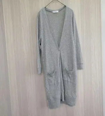 오프온 가디건 롱 가디건 겉옷 그레이 L 사이즈