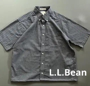 L.L.Bean 엘엘빈 체크 짧은 기장 셔츠 박스 컷