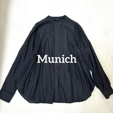 Munich 뮤닉 밴드 카라 코튼 셔츠 사다리 레이스 개더