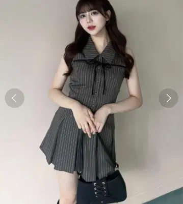 [미사용 새상품 올리브 드 올리브 슬리브리스 셔츠 미니 원피스 F
