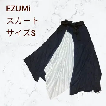 EZUMI 에즈미 린넨 플리츠 스커트 네이비 사이즈 S