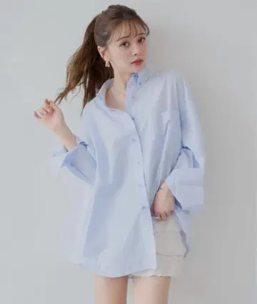 chico 블라우스 셔츠 원 포인트 루즈 셔츠 여성용