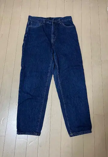 다크 블루 스트레이트 데님 팬츠 루즈핏