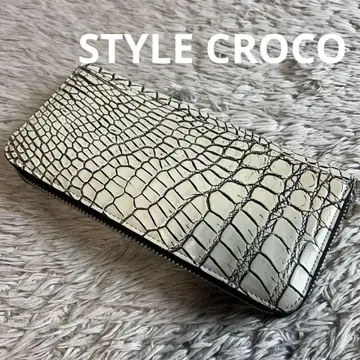 STYLE CROCO 스타일 크로코 바닐라 라운드 지퍼 장지갑