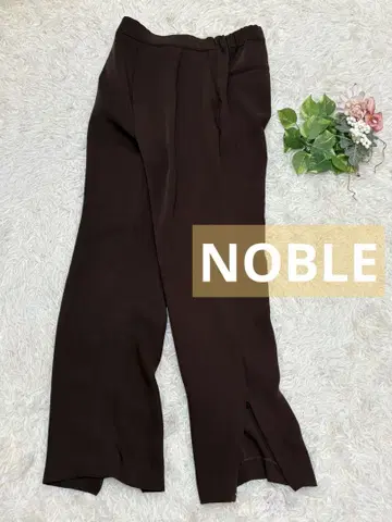 NOBLE 노블 사이드 지퍼 테이퍼드 팬츠 브라운 L 40 신축 바지