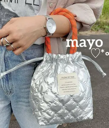 시마무라 mayo 퀼트 복조리 백 실버