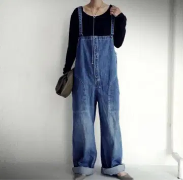 안티카 완판템 데님 살로펫 오버롤 데님 블루 LXL