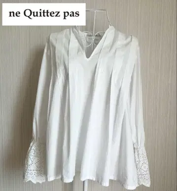 ne Quittez pas 누키테파 컷워크 레이스 스키퍼 블라우스