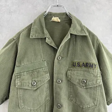 70년대 빈티지 US ARMY OG-107 유틸리티 셔츠 반팔
