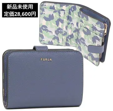 새상품 FURLA 훌라 정가 28,600엔 바빌론 꽃무늬 블루