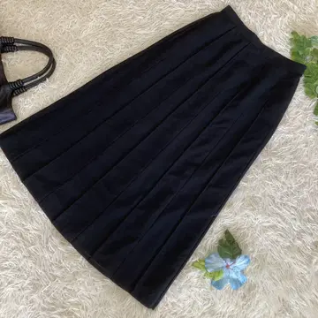 컨디션 최상 자유구 롱 플리츠 스커트 블랙 성인 여성 올 시즌 36 S