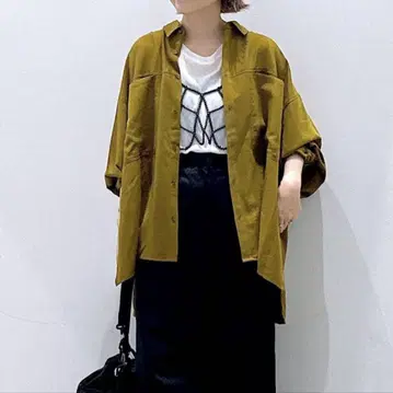 미사용 새상품 멀티 메리트 칼세 셔츠 / 긴팔 카키 브라운