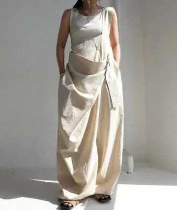 새상품 antiqua 면 린넨 올인원