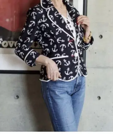 REGINA ROMANTICO 닻 패턴 자켓 34