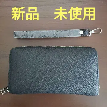 가죽 블랙 장지갑 스트랩 포함