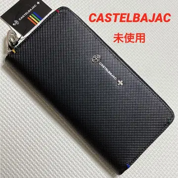 미사용 CASTELBAJAC 까스텔바작 가죽 라운드 지퍼 장지갑 블랙