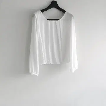 PLST 플라스테 쉬폰 조젯 개더 브라우징 블라우스 M