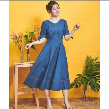 노엘라 데님 원피스 S 인디고 블루