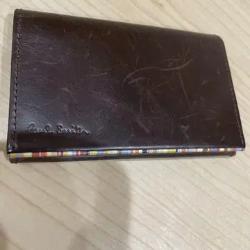 폴스미스 브라운 가죽 명함지갑 카드 케이스