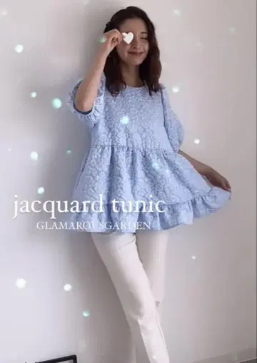 택 포함 새상품 GLAMOROUS GARDEN 퍼프 슬리브 튜닉 M